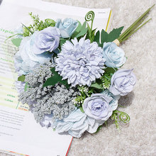 Flor de hortensia Artificial para la decoración de la boda flor de seda europea Hortensia para la decoración del hogar ramo de flores falsas 2024 - compra barato