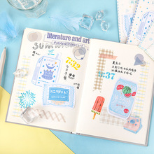 Kawaii Stationery Blue Snacks Series Memo Pad Paper Sticky Notes School Office Message Notepad Cute Stationery 2024 - buy cheap