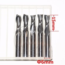 6mm*15mm,Freeshipping,CNC wood tools,carbide End Mill,woodworking insert router bit,Tungsten steel milling ,MDF,PVC,Acrylic,Wood 2024 - buy cheap