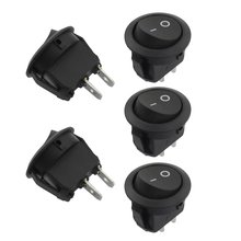 Top quality 5Pcs SPST Black Button On/Off Round Rocker Switch AC 6A/250V 10A/125V 2024 - buy cheap