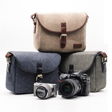 Retro Waterproof Camera Bag Photography Package DSLR Shoulder Case for Sony Nikon Canon Canvas Micro Single Messenger Men Women 2024 - buy cheap