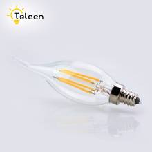 TSLEEN 6Pcs Dimmable LED Filament Lamps E14 Candle Light Bulb E12 C35 Ampoule Edison Bulb Retro Vintage Flame Led 110V 220V 2024 - buy cheap
