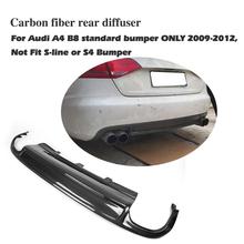 Carbon Fiber Rear Bumper Lip Diffsuer Spoiler Fit For Audi A4 B8 Standard Sedan Only 09-12 Four outlet  2024 - buy cheap