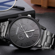 MIGEER Man Wrist Watches Crystal Stainless Steel Analog Quartz watch man watch for men quartz silver male clock 2024 - buy cheap