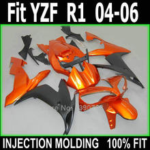 Molde de inyección carenados para Yamaha YZFR1 2004, 2005 de 2006 quemado carenado negro y naranja de YZFR1 04 05 06 + 7 regalos NV123 2024 - compra barato