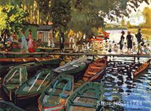 Настенные художественные картины для купания в la Grenouilliere от Claude Monet, ручная работа, высокое качество 2024 - купить недорого
