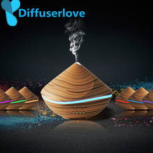Diffuserlove 500ML Aroma Essential Oil Diffuser Ultrasonic Air Humidifier Wood Grain with LED Light Mist Fogger for Office Home 2024 - buy cheap