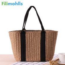 Large Capacity Beach Handbags Summer Vintage Rattan Bag Handmade Kintted Travel Bags 2022 Bohemian Straw Bags for Women S1557 2024 - buy cheap