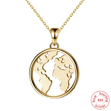 Женское винтажное ожерелье-чокер с изображением карты мира, из стерлингового серебра 925 пробы 2024 - купить недорого
