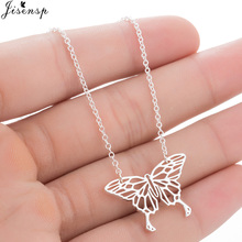 Jisensp-collar de mariposa de Origami delicado para mujer, colgante de Animal, joyería, bisutería 2024 - compra barato