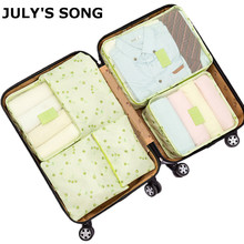 6 Pcs JULY'S SONG printing Travel Storage Bag Set for Clothes Organizer Pouch Suitcase Home Closet Divider container Organiser 2024 - buy cheap