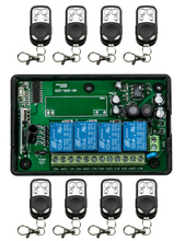 Sistema de interruptor de relé de Control remoto inalámbrico RF, 85v ~ 250V, 110V, 4 canales, con transmisor de 8 Uds. Para puertas de garaje, eléctricas 2024 - compra barato