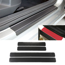 4pcs Carbon fiber Door Sill Scuff Car Door Plate Car Stickers For Mitsubishi asx lancer outlander pajero EVO Car Accessories 2024 - buy cheap