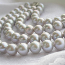 Collar de perlas cultivadas en agua dulce para mujer, joyería de perlas grandes, 2 filas, 9-10mm, color gris, regalo perfecto, joyas de cumpleaños 2024 - compra barato