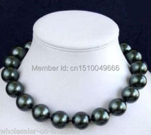 Бесплатная доставка> 20 мм жемчужное ожерелье с черной морской раковиной 18 дюймов AAA 2024 - купить недорого