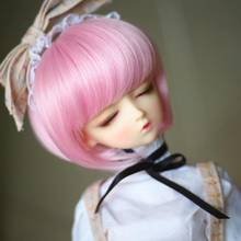 New Arrival 1/3 1/4 1/6 Bjd SD Doll Wig Wire Fashion Short LOVELY Pink Colors High Temperature BJD Super Doll Hair 2024 - buy cheap
