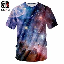 OGKB 2018 New Mens Summer Starry Star Printed Tshirt Man Short Sleeve 3D T Shirt Casual Breathable T-shirt Plus Size Tee Shirt 2024 - buy cheap