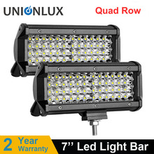 Barra de luz led quadriculada com 7 segundos, 144w, para carro, trator, barco, offroad, off road, 4wd, 4x4, caminhonete, suv, atv, direção, 12v, 24v 2024 - compre barato