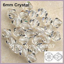 Free Shipping! 288pcs/Lot,  Chinese Top Quality 6mm Crystal Clear Crystal Bicone Beads 2024 - buy cheap