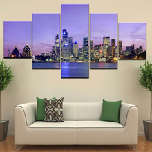 Quadros de arte modular para parede, decoração para casa, 5 peças, com tela de decoração, ótima para montagem de casa, pintura de visão noturna, pintura de paisagem marítima 2024 - compre barato