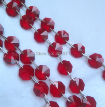 5M/lot, 16mm crystal red octagon bead chain  strand crystal wedding garland strand free shipping 2024 - buy cheap