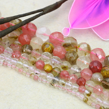 4-14mm Faceted pink multicolor watermelon tourmaline loose beads 15inches 2 piece/lot size optional DIY women jewelry making 2024 - buy cheap