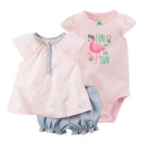 cute baby girl summer outfit short sleeve o-neck tops+bodysuit+shorts dot infant clothing suit 2021 newborn clothes 6-24 month 2024 - buy cheap