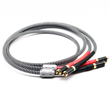 QED-Cable de conexión RCA de Audio Chapado en plata, conector RCA de fibra de carbono chapado en oro 2024 - compra barato