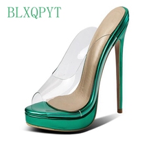 BLXQPYT Fashion 28-52 women summer beach flip flop zapatos mujer home sandals slippers high heel 11.5cm feminina shoes women HQ7 2024 - buy cheap