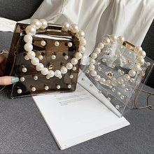 New Style Women Transparent PVC Clear Pearl Handbag Fashion Shoulder Bag Tote Purse Messenger Crossbody Summer Beach Bag 2024 - buy cheap