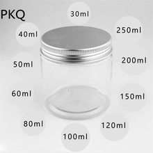 clear plastic jars with lids Clear PET Plastic Jar and Aluminum Lids Empty Cosmetic Containers Storage Bottles & Jars 2024 - buy cheap