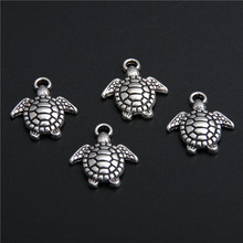 30 peças pingentes de tartaruga em liga de zinco cor prata pingente diy achados de joias pulseira colar a2779 2024 - compre barato