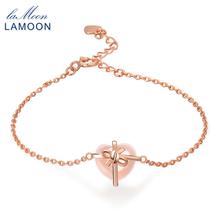 LAMOON Crystal Bracelet For Women Heart 9x10mm Natural Gemstone Rose Quartz 925 Sterling Silver Jewelry Fine Jewelry LMHI047 2024 - buy cheap