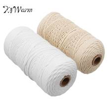 KiWARM 2mmx200m Beige White Cotton Twisted Cord Rope Bohemian Craft BOHO Macrame String Handmade Decorative Accessories 2024 - buy cheap