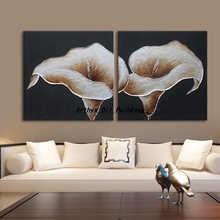 Artirx pintura a óleo sobre tela, pintura abstrata moderna para decoração, marrom e branco, de parede, para sala de estar 2024 - compre barato