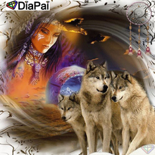 DiaPai 100% Full Square/Round Drill 5D DIY Diamond Painting "Wolf beauty" Diamond Embroidery Cross Stitch 3D Decor A19197 2024 - buy cheap