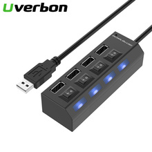 4 Port USB Hub 2.0 USB Splitter USB 2.0 Hub LED With ON/OFF Switch High Speed 480Mbps For Tablet Laptop Computer Notebook 2024 - buy cheap