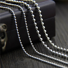 Женское длинное ожерелье из серебра 925 пробы с круглыми бусинами 2024 - купить недорого