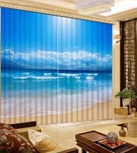 Fashion Customized 3D Curtain Blue sea Curtain Bedroom Living Office Cortinas Blackout Bathroom Shower Curtain 2024 - buy cheap