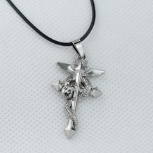 Fullmetal Alchemist Edward Elric Snake Cross Pendant Necklace Cosplay Hot Gift 2024 - buy cheap