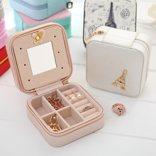 Portable Travel Stud Earring Jewelry Makeup Organizer Storage Box PU Cosmetic Small Jewelry Bag Desktop Finishing Christmas Gift 2024 - buy cheap