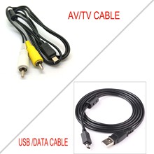 2IN1 USB/AV TV DATA SYNC  lead cord cable for CB-USB6 Olympus Stylus Tough 6010 6020 7000 7030 Stylus 840 850 1200 1000 1010 SW 2024 - buy cheap