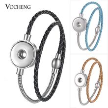 10PCS/Lot Genuine Leather Bracelet Vocheng Ginger Snap Jewelry Stainless Steel Magnet Clasp for 18mm Button Charms NN-585*10 2024 - buy cheap