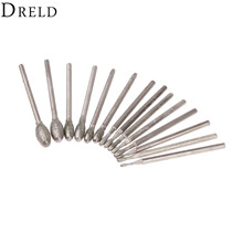 DRELD 14Pcs Dremel Accesories Oval Diamond Grinding Head Burrs Bits 2.35mm Shank Jade Stone Carving Polishing Engraving Tool 2024 - buy cheap