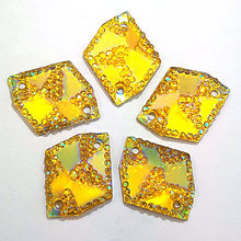 GLEAMING Resin Yellow AB Stones and Crystals Rhinestones Strass Crystal For Sewing Accessories Sew-on Evening Wedding Prom Dress 2024 - buy cheap