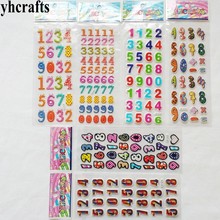 6 sheets(194PCS stickers) / LOT.Removable 0-9 numbers pvc sponge stickers Promotional gifts Teach your own Self learning diy toy 2024 - buy cheap