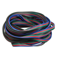 Cabo de extensão de fio de 4 pinos, para fita de led rgb 3528 5050, conector colorido 5m, envio direto
