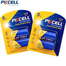 4 x PKCELL Super Heavy Duty R14P C Size  UM2 Batteries 1.5 Volts Dry Cell Carbon Zinc Battery in 2 Card 2024 - buy cheap