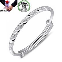 Hxomzj pulseira fashion europeia, pulseira brilhante de punho prata ba55 para mulheres e meninas, presente de casamento e reposição s999 2024 - compre barato