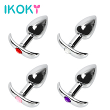 IKOKY Metal Anal Plug Butt Stimulation Prostate Massager Sex Toys for Women Men Crystal Jewelry Stainless Steel Butt Plug 2024 - buy cheap